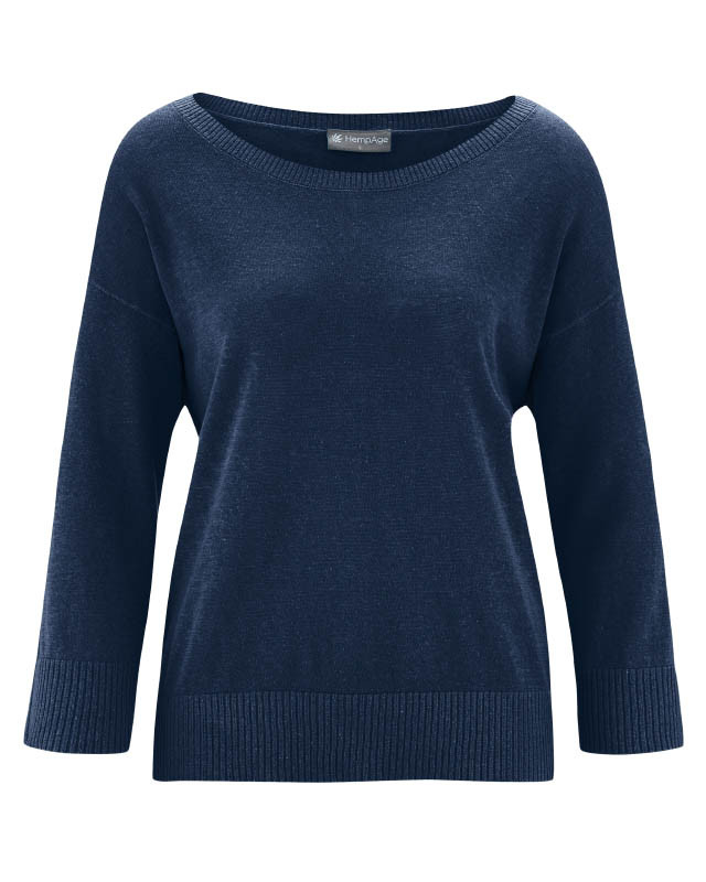 HempAge Hanf Pullover - Farbe navy aus Hanf und Bio-Baumwolle