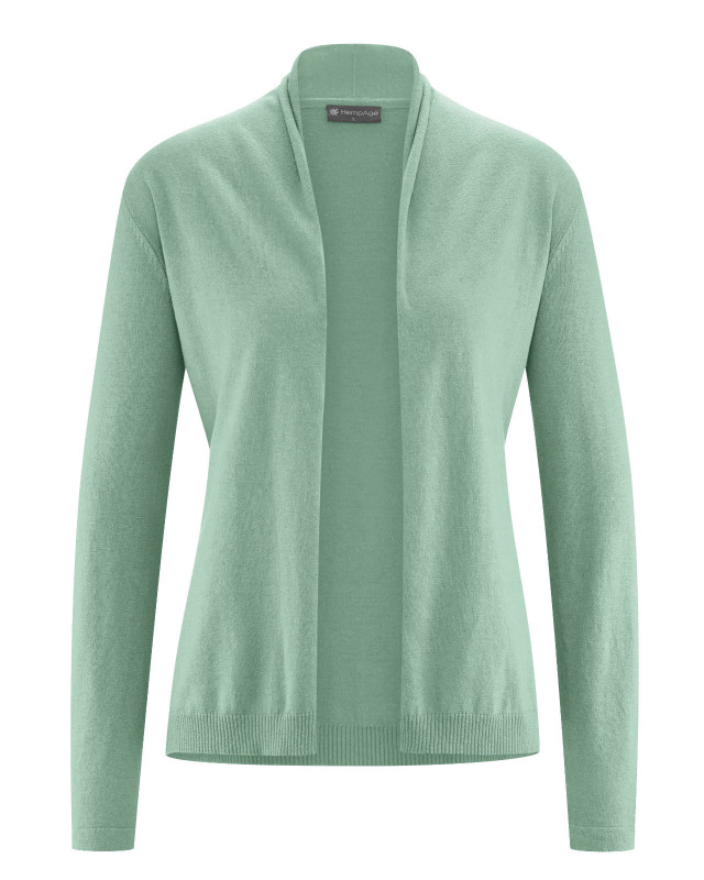 HempAge Hanf Strickjacke - Farbe menta aus Hanf und Bio-Baumwolle