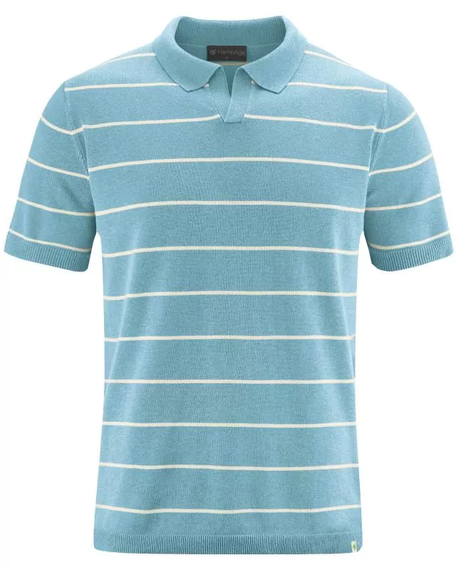 HempAge Hanf Polo Shirt - Farbe wave aus Hanf und Bio-Baumwolle