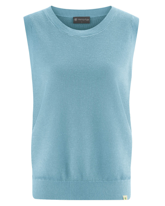 HempAge Hanf Pullunder - Farbe wave aus Hanf und Bio-Baumwolle