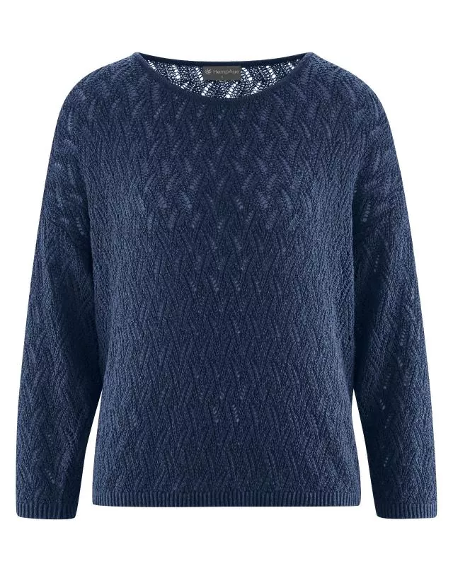 HempAge Hanf Pullover - Farbe navy aus Hanf und Bio-Baumwolle