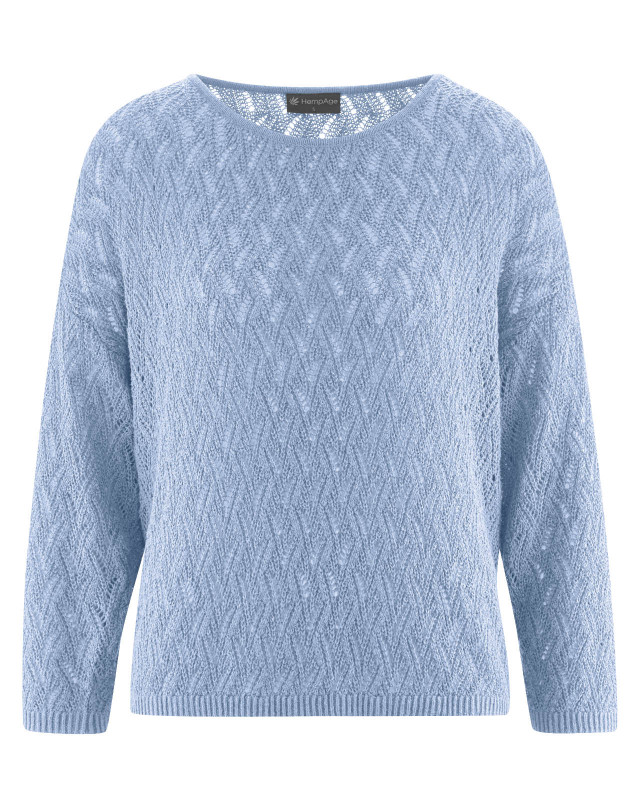 HempAge Hanf Pullover - Farbe water aus Hanf und Bio-Baumwolle