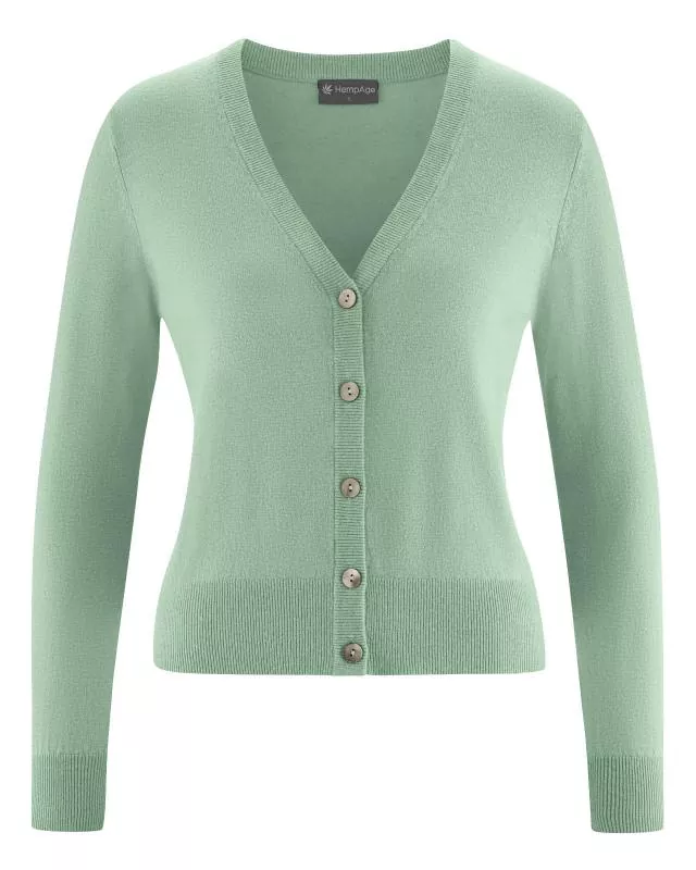 HempAge Hanf Cardigan - Farbe menta aus Hanf und Bio-Baumwolle