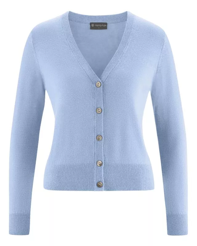 HempAge Hanf Cardigan - Farbe water aus Hanf und Bio-Baumwolle