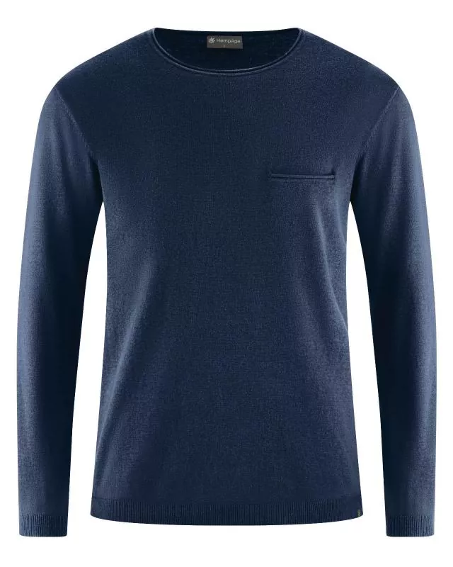 HempAge Hanf Pullover - Farbe navy aus Hanf und Bio-Baumwolle
