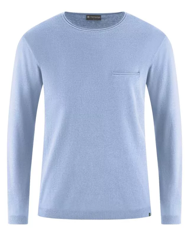 HempAge Hanf Pullover - Farbe water aus Hanf und Bio-Baumwolle
