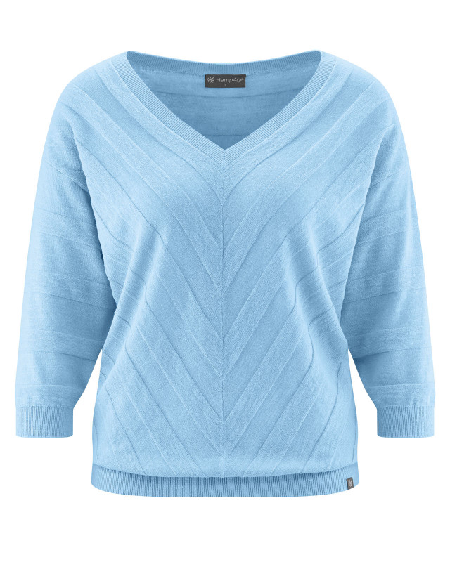 HempAge Hanf Pullover - Farbe glacier aus Hanf und Bio-Baumwolle