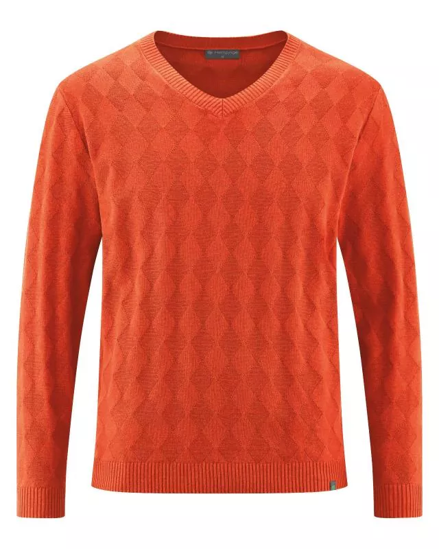 HempAge Hanf Pullover - Farbe brick aus Hanf und Bio-Baumwolle