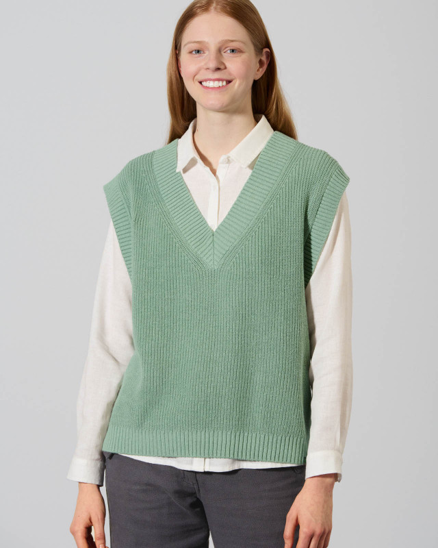 HempAge Hanf Pullunder - Farbe menta aus Hanf und Bio-Baumwolle