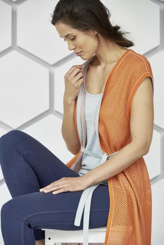HempAge Hanf Weste - Farbe carrot / grey aus Hanf und Bio-Baumwolle