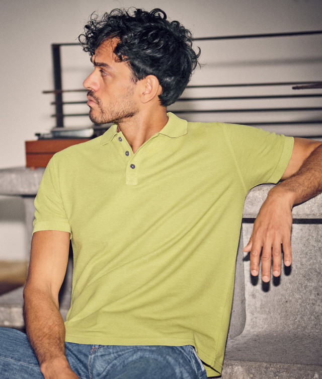 HempAge Hanf Poloshirt - Farbe bamboo aus Hanf und Bio-Baumwolle