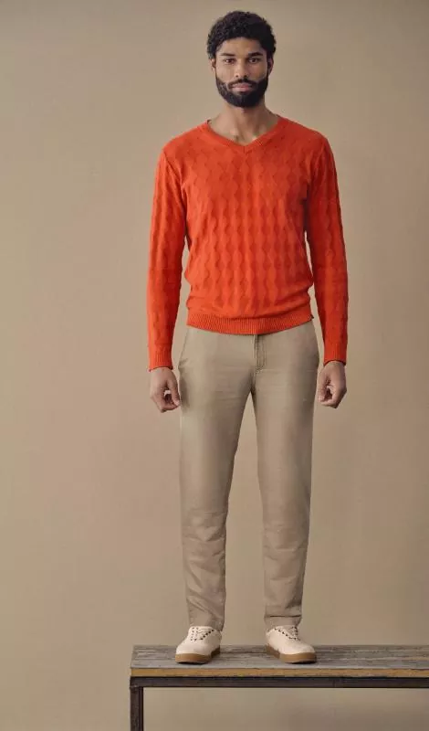 HempAge Hanf Pullover - Farbe brick aus Hanf und Bio-Baumwolle