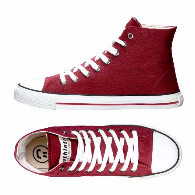 Ethletic Sneaker vegan HiCut Collection 19 - Farbe true blood / white aus Bio-Baumwolle Ethletic Sneaker vegan HiCut Collection 19 - Farbe true blood / white aus Bio-Baumwolle