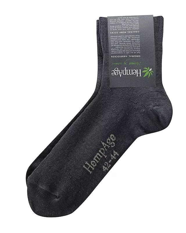 HempAge ultra leichte Hanfsocken 94 - Farbe black aus 94% Hanf