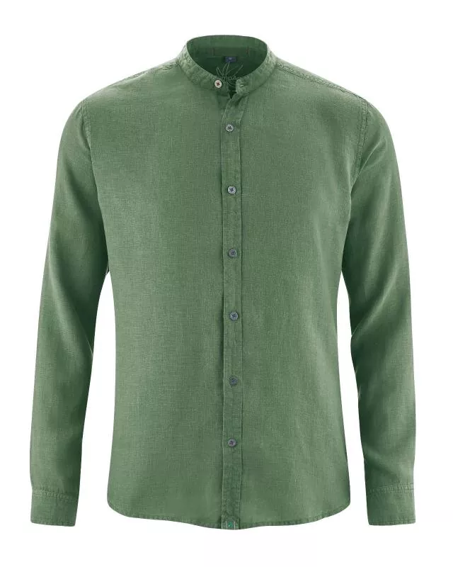 HempAge Hanf Stehkragenhemd - Farbe herb aus 100% Hanf