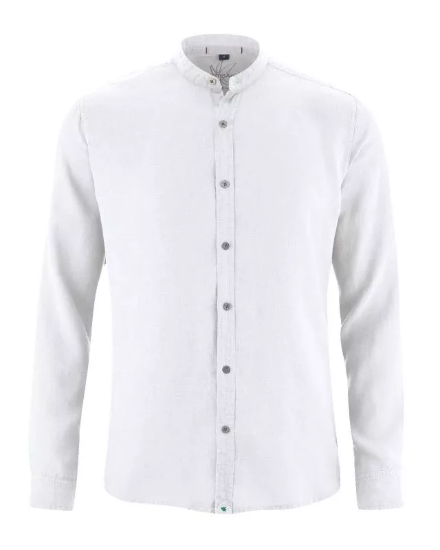 HempAge Hanf Stehkragenhemd - Farbe white aus 100% Hanf