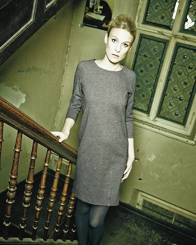 HempAge Hanf Kleid Andrea - Farbe black / white aus Hanf und Bio-Baumwolle