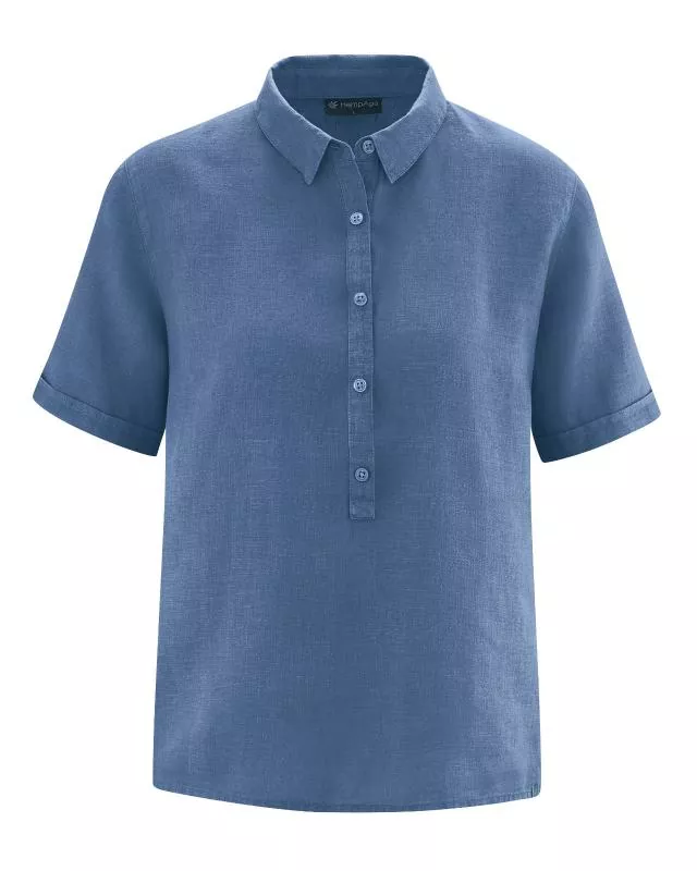 HempAge Hanf Bluse - Farbe blueberry aus 100% Hanf