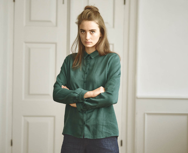 HempAge Hanf Bluse - Farbe jungle aus Hanf und Bio-Baumwolle