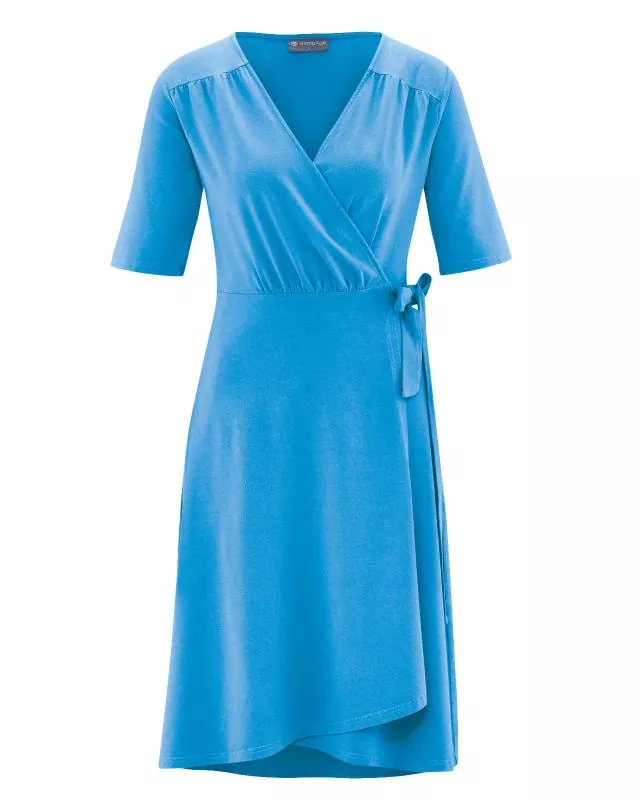 HempAge Hanf Wickelkleid - Farbe topaz aus Bio-Baumwolle und Hanf