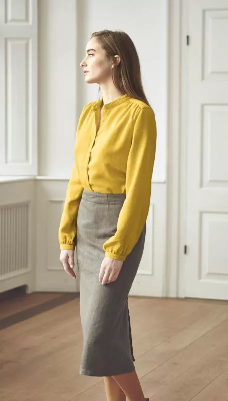 HempAge Hanf Bluse - Farbe curry aus Hanf und Bio-Baumwolle