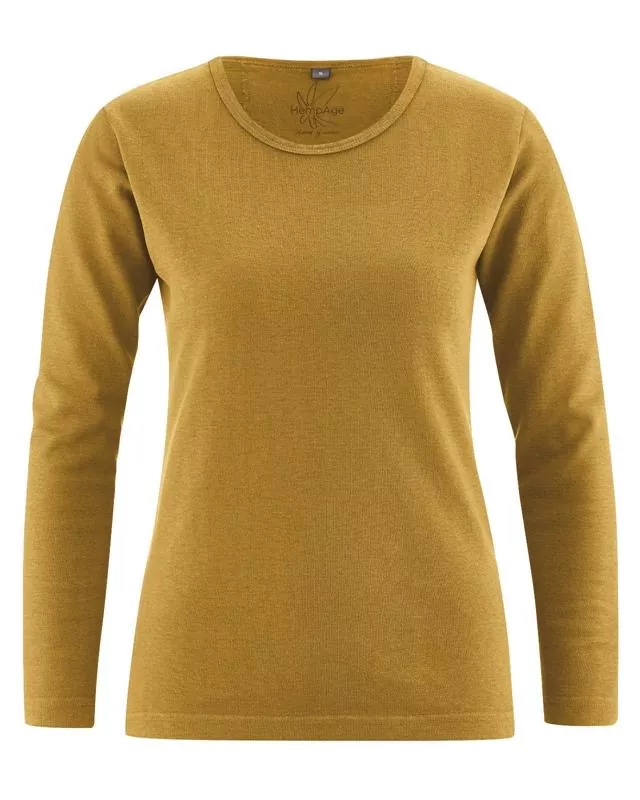 HempAge Hanf Langarm Shirt Naomi - Farbe peanut aus Hanf und Bio-Baumwolle