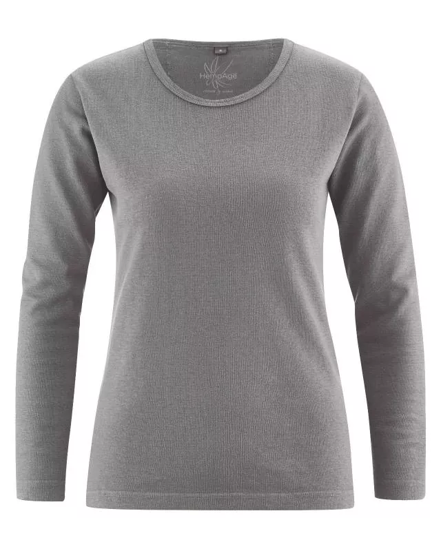 HempAge Hanf Langarm Shirt Naomi - Farbe taupe aus Hanf und Bio-Baumwolle