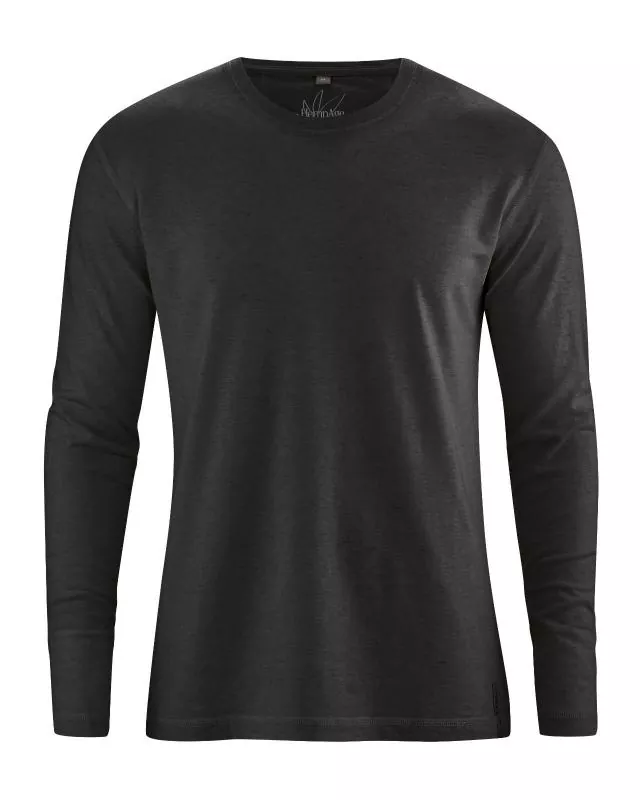 HempAge Hanf Langarm Shirt Diego - Farbe black aus Hanf und Bio-Baumwolle