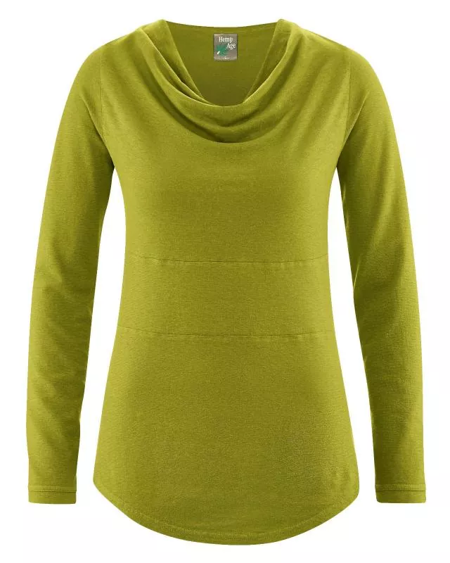 HempAge Hanf Langarm Shirt Rhianna - Farbe fern aus Hanf und Bio-Baumwolle