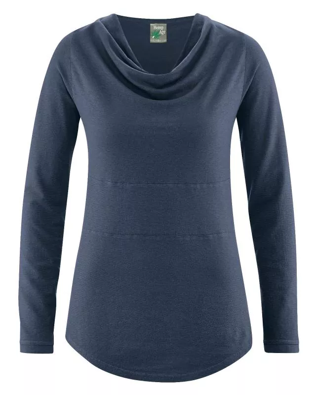HempAge Hanf Langarm Shirt Rhianna - Farbe wintersky aus Hanf und Bio-Baumwolle