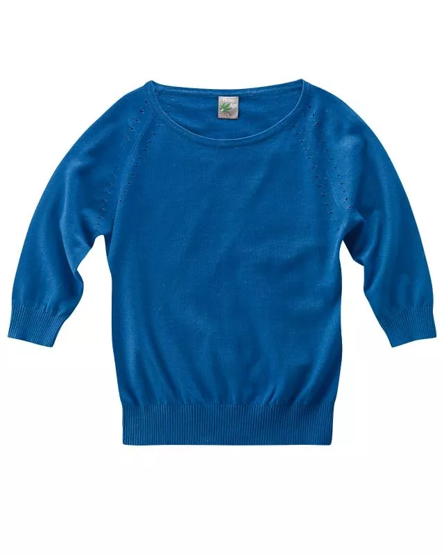HempAge Hanf Pullover - Farbe cornflower aus Hanf und Bio-Baumwolle