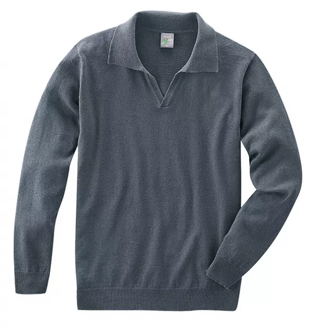 HempAge Hanf Pullover - Farbe graphit aus Hanf und Bio-Baumwolle