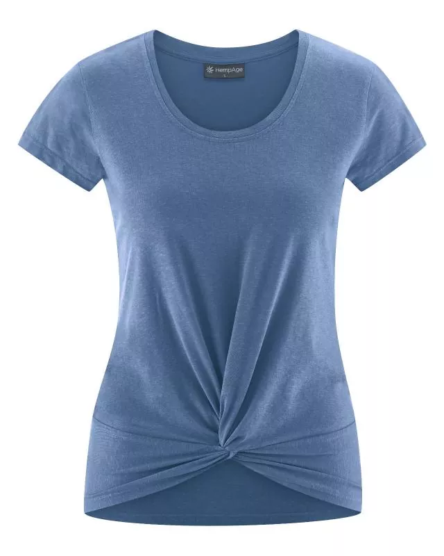 HempAge Hanf Yoga T-Shirt - Farbe blueberry aus Bio-Baumwolle und Hanf