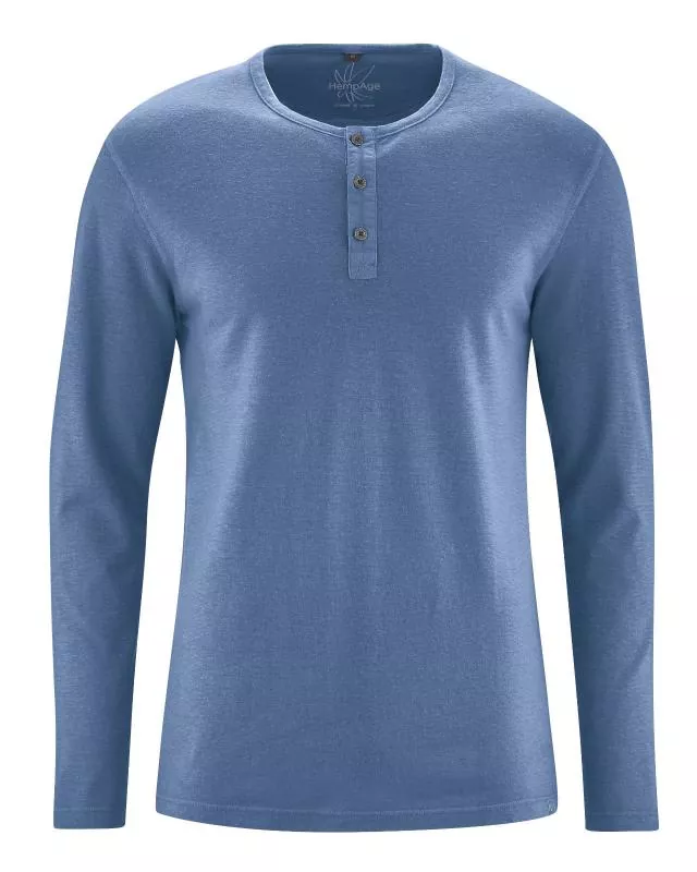 HempAge Hanf Langarm Shirt - Farbe blueberry aus Hanf und Bio-Baumwolle