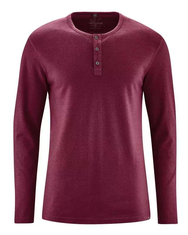 HempAge Hanf Langarm Shirt - Farbe rioja aus Hanf und Bio-Baumwolle