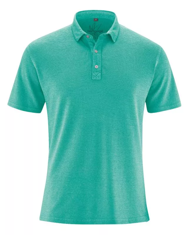 HempAge Hanf Poloshirt - Farbe emerald aus Hanf und Bio-Baumwolle