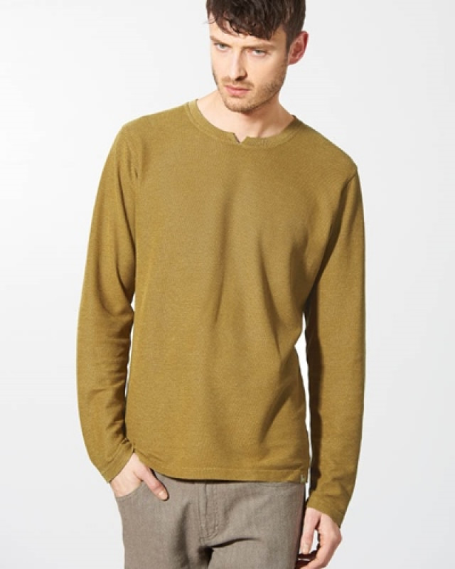 HempAge Hanf Langarmshirt - Farbe peanut aus Hanf und Bio-Baumwolle
