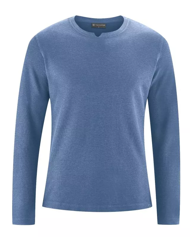 HempAge Hanf Langarmshirt - Farbe blueberry aus Hanf und Bio-Baumwolle