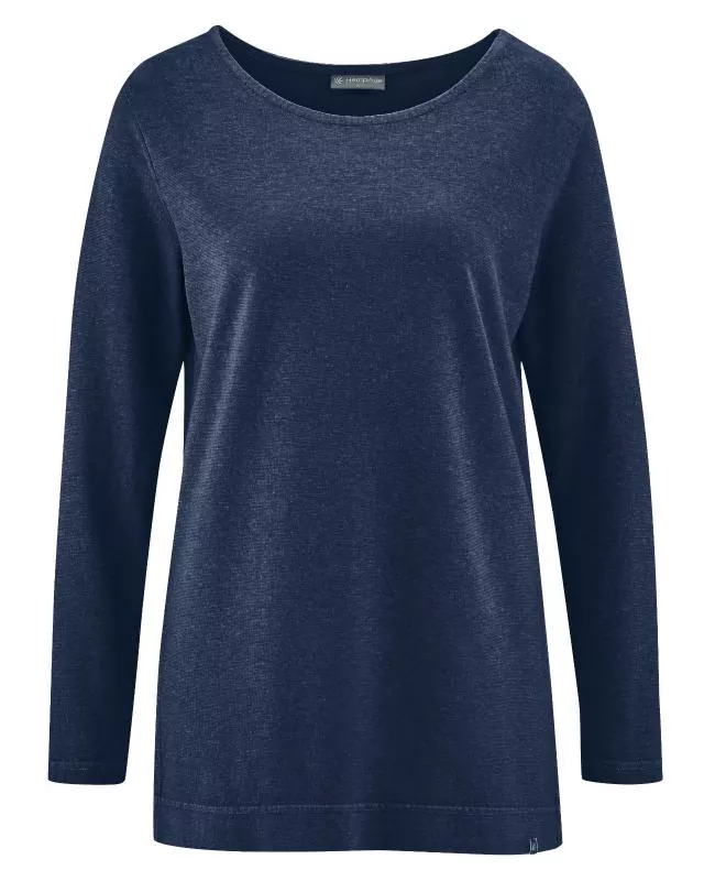HempAge Hanf Longshirt - Farbe navy aus Hanf und Bio-Baumwolle