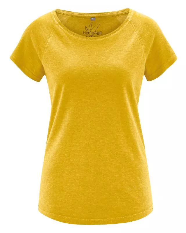 HempAge Hanf Raglan Shirt - Farbe curry aus Hanf und Bio-Baumwolle