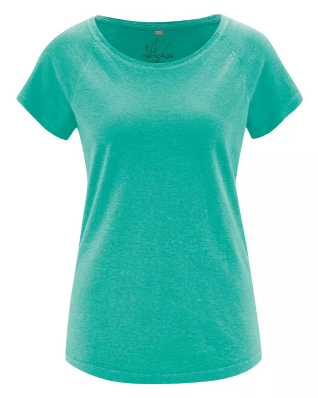 HempAge Hanf Raglan Shirt - Farbe emerald aus Hanf und Bio-Baumwolle