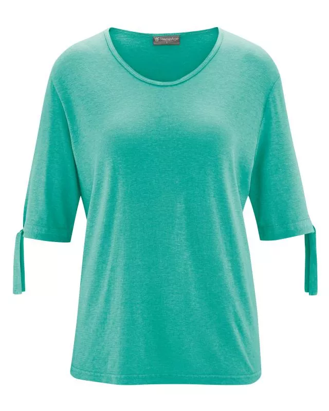 HempAge Hanf Halbarm T-Shirt - Farbe emerald aus Hanf und Bio-Baumwolle