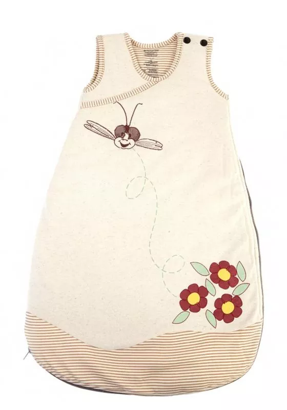 Hanf-Schlafsack "Flowers" für Babys - 0-6 Monate aus Hanf und Bio-Baumwolle