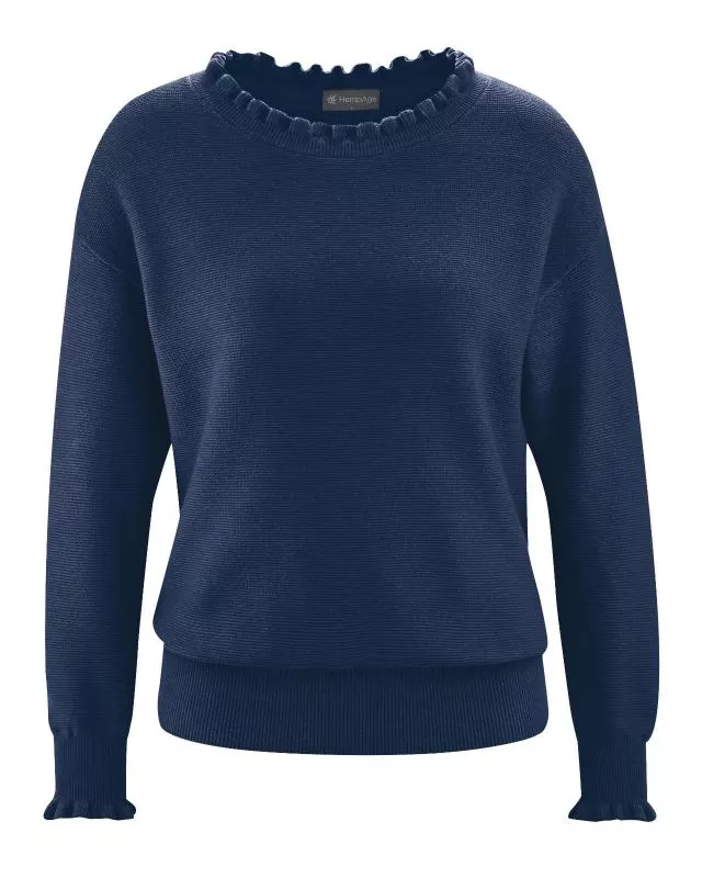 HempAge Hanf Pullover - Farbe navy aus Bio-Baumwolle und Hanf