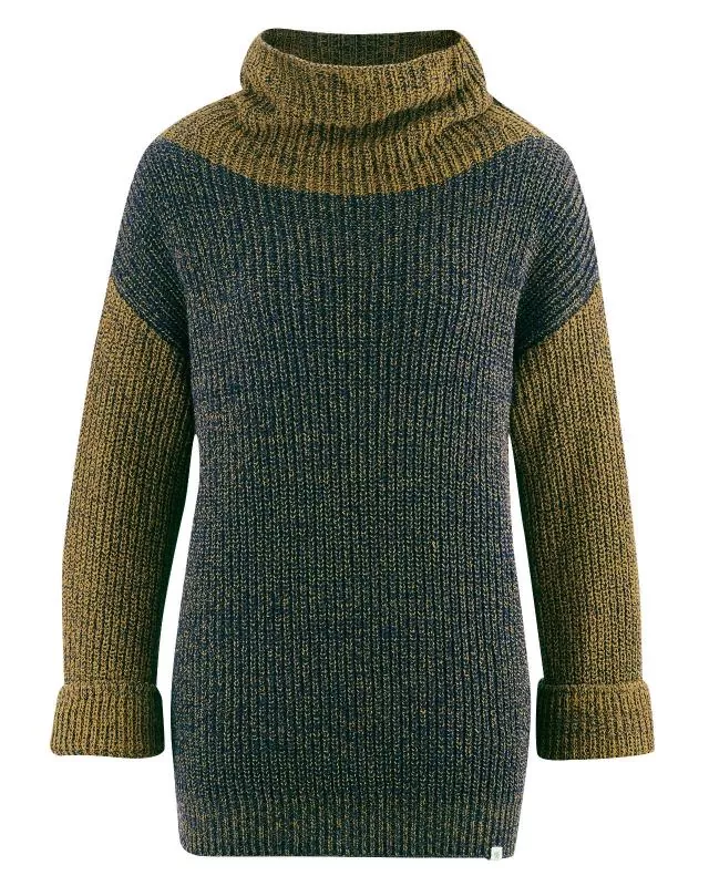 HempAge Hanf Rollkragenpullover - Farbe navy / peanut aus Hanf und Bio-Baumwolle