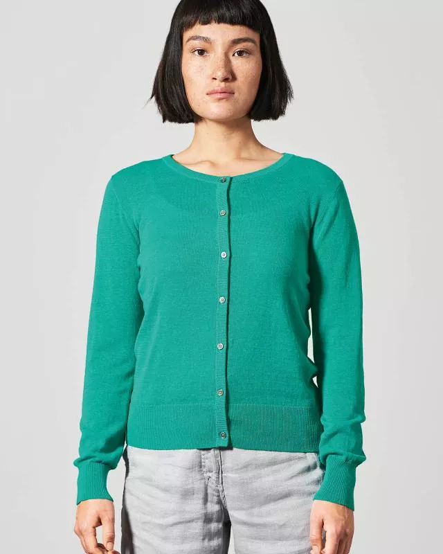 HempAge Hanf Sommer Cardigan - Farbe emerald aus Hanf und Bio-Baumwolle