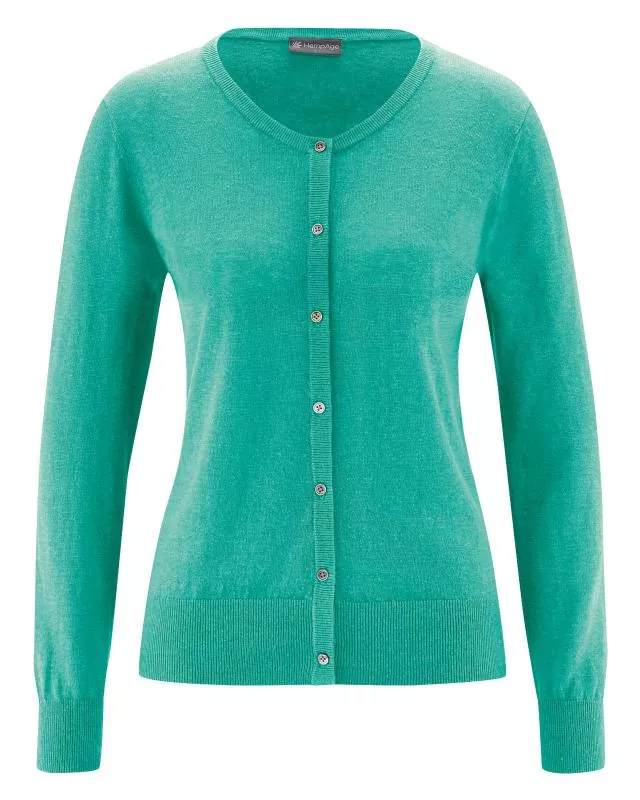 HempAge Hanf Sommer Cardigan - Farbe emerald aus Hanf und Bio-Baumwolle