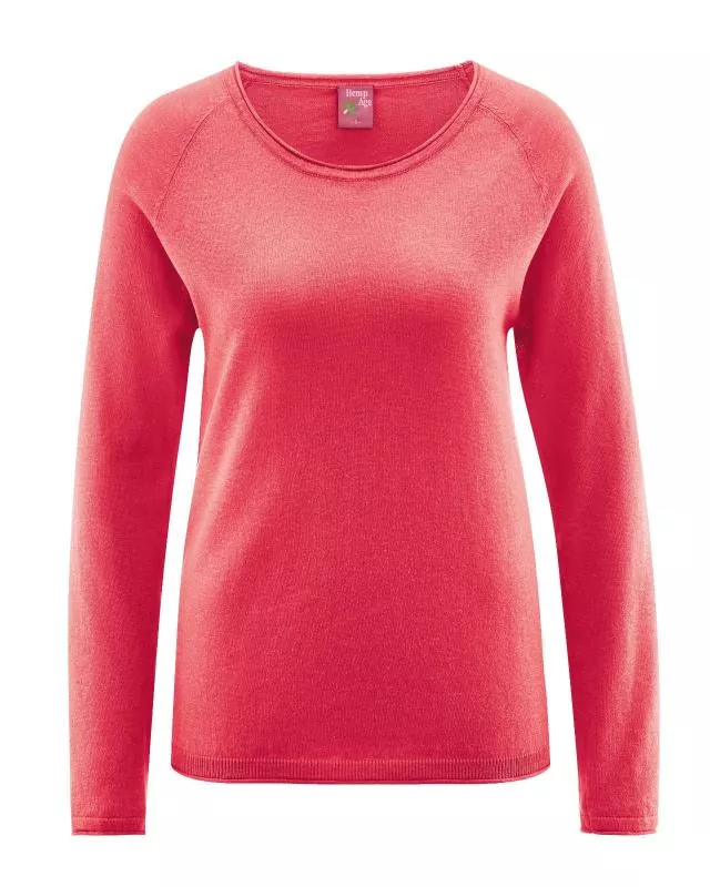 HempAge Hanf Raglan Pullover - Farbe tomato aus Hanf und Bio-Baumwolle