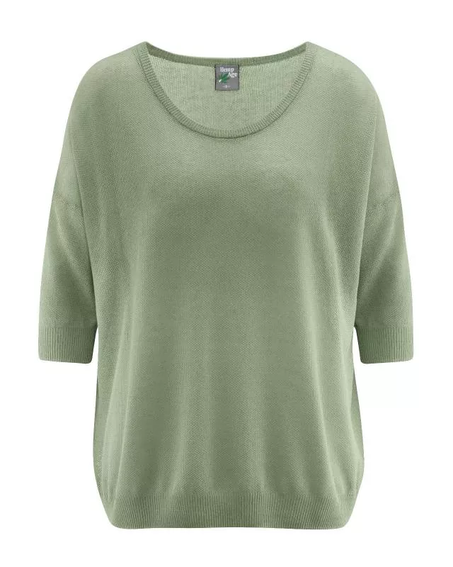 HempAge Hanf Pullover - Farbe cactus aus Hanf und Bio-Baumwolle