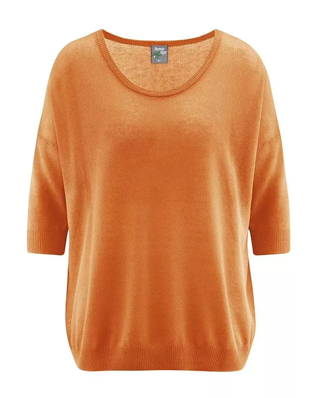 HempAge Hanf Pullover - Farbe carrot aus Hanf und Bio-Baumwolle